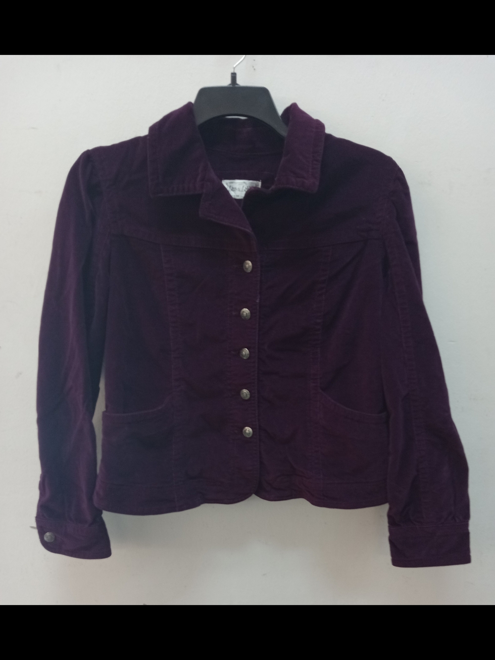 Live a Little Plum Corduroy Button-Up Jacket Vintage